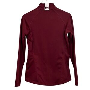 Helly Hansen Womens Lifa Active 1/2 Zip Base Layer Burgundy Maroon Size Medium